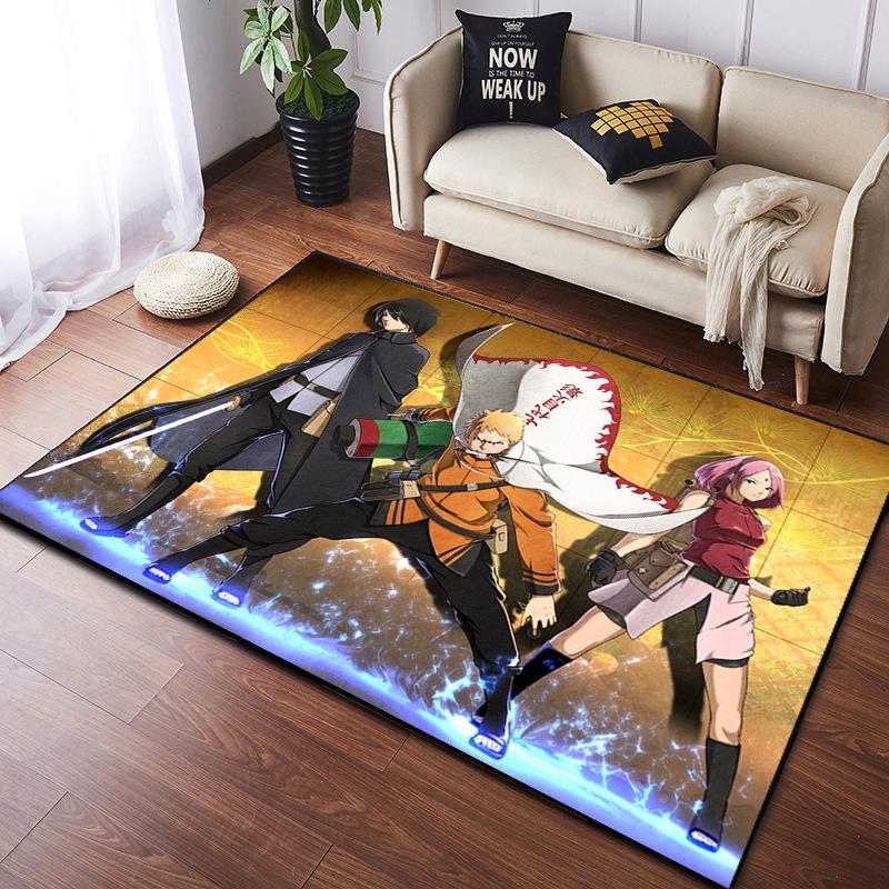  Naruto Anime Carpet Cloud Akatsuki Anime Rug for Boy's Gaming Room Decor Non Slip Style E-sports Swivel Chair Floor Mat
