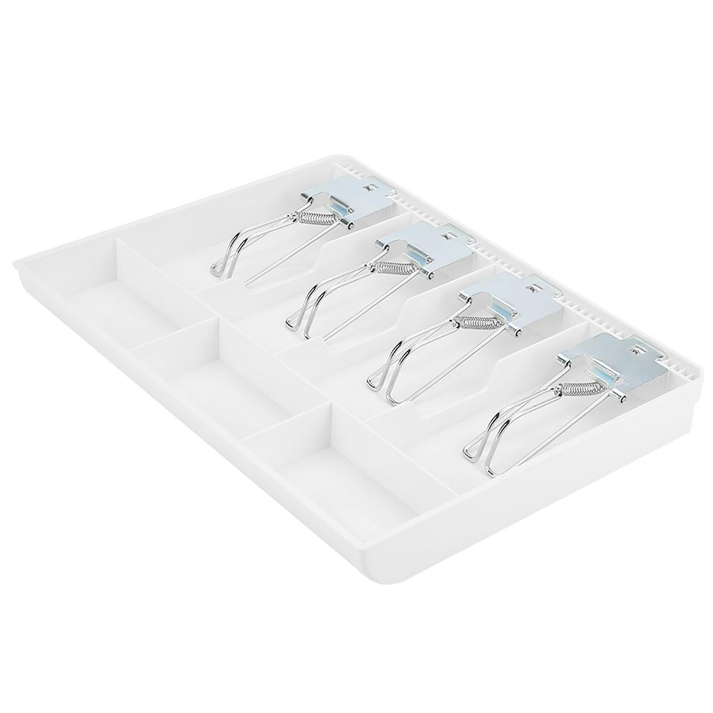 Cash Drawer Register Insert Tray Replacement Cashier Four Box with Metal Clip Cash Register Insert Cash Register Drawer Insert