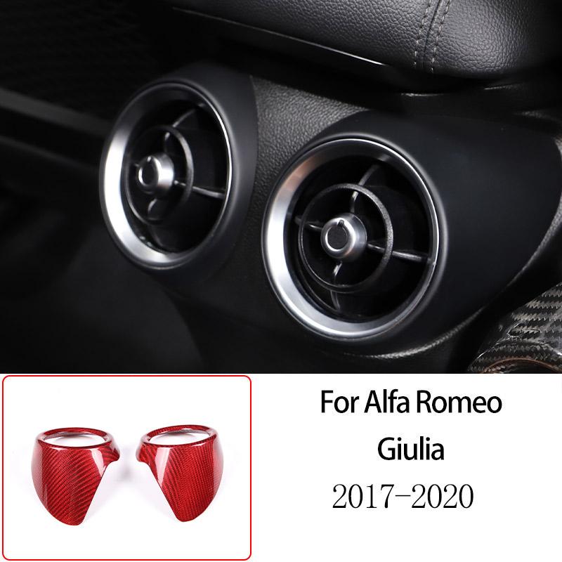 For Alfa Romeo Giulia 2017-2025 Red Real Carbon Fiber Car Interior Trim Sticker Accessories Car Modification