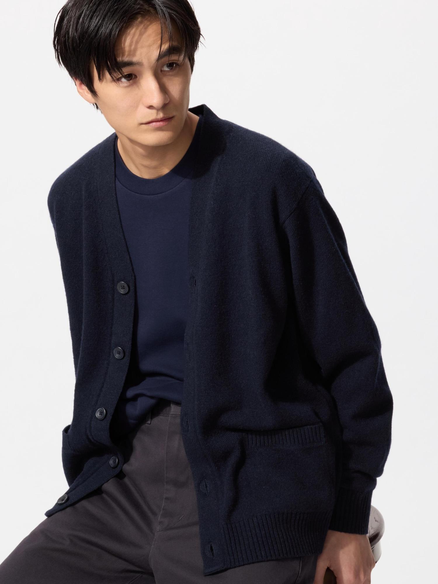 

Кардиган Uniqlo из шерсти мериноса с V-образным вырезом 69 NAVY/4XL