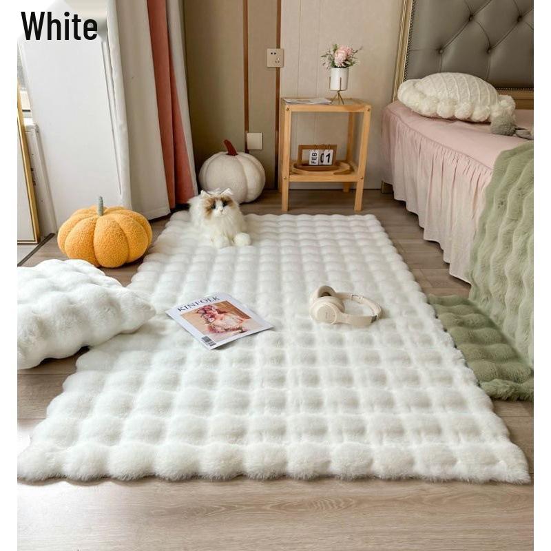 Anti-Rabbit Fur Bubble Fleece Rugs and Cushions for Sofa, Bedside, and Coffee Table