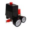 Air Compressor Pressure Switch 4 Way Auto Control Valve Controller 0‑180PSI with Gauge