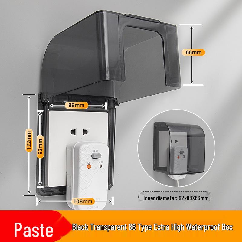 Type 86 Waterproof Bathroom Socket Cover: Child-Proof, Adhesive Shield Box