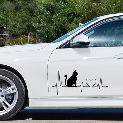 Decorare interioară mașină Lovely Cat Electrocardiogramă Autovehicul Autocolante reflectorizante Autocolante Decorare Piese auto
