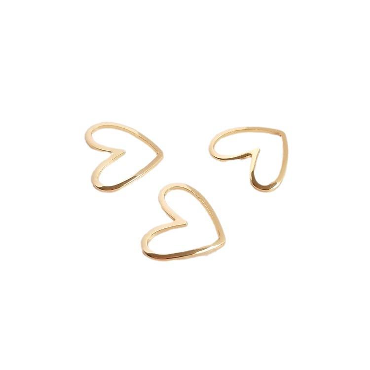 14K Gold-Filled Openwork Curved Heart DIY Jewelry Connecting Components 