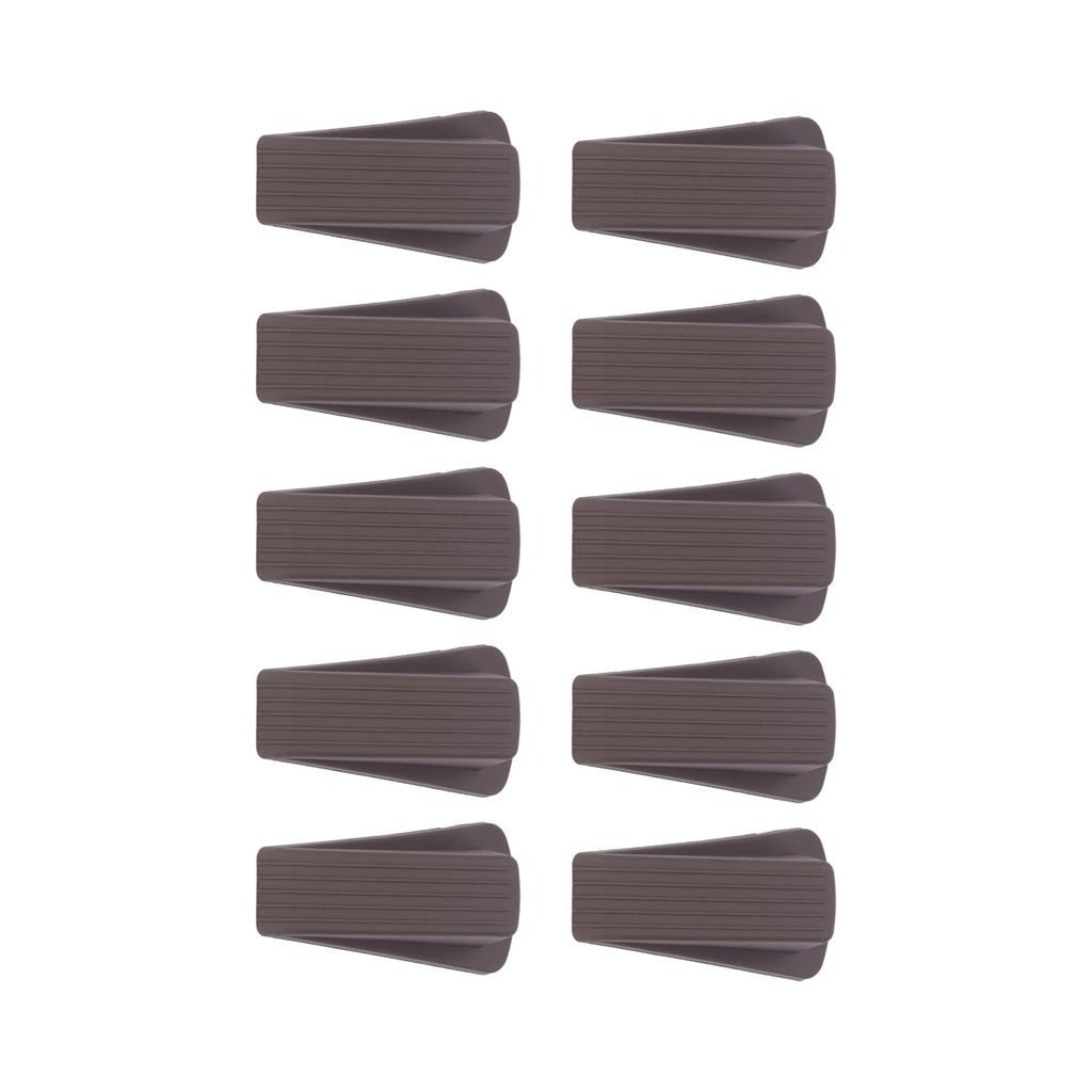 10Pcs Brown Door Stopper Set Convenient Practical Robust No Deformation Door Stop Wedge Kit for Home