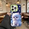 White Puppy Under Stars Hard Phone Case for Iphone 16 15 14 13 12 11 Pro Max Mini Shockproof Anti-Scratch Protective Cover