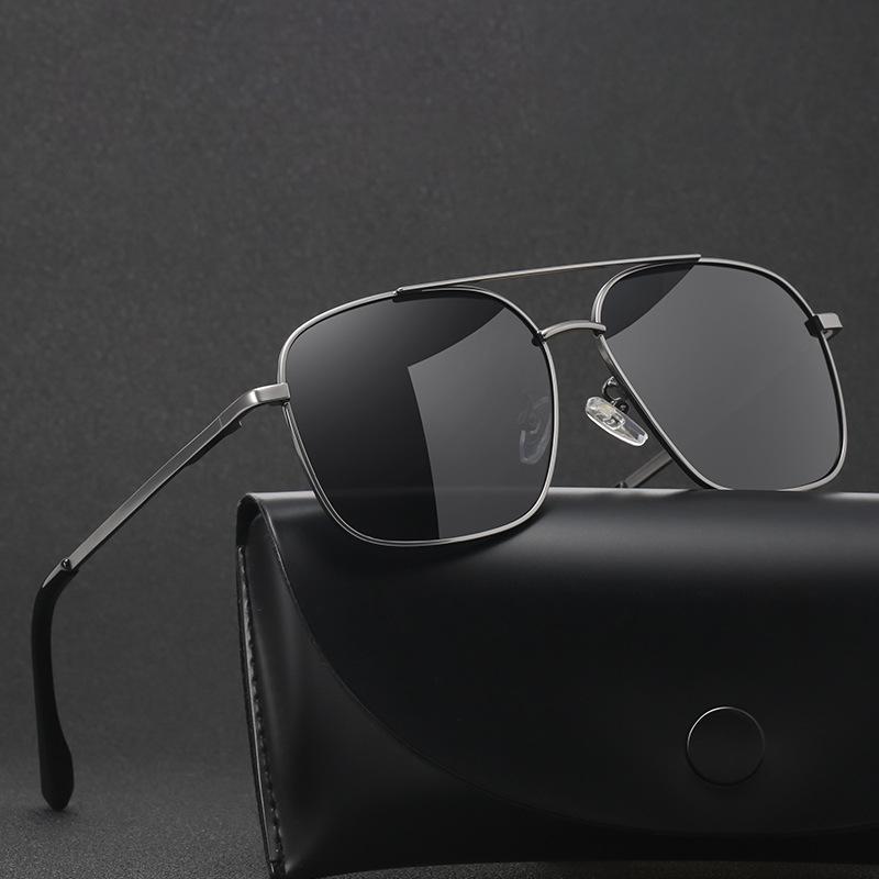 Fashion Polarized Sunglasses Men'S Trend Color-Changing Double Beam Sunglasses Uv-Proof Driver Glasses