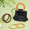 Handcraft Wooden Handbag Handles Round DIY Purse Handles Replacement Purse Strap