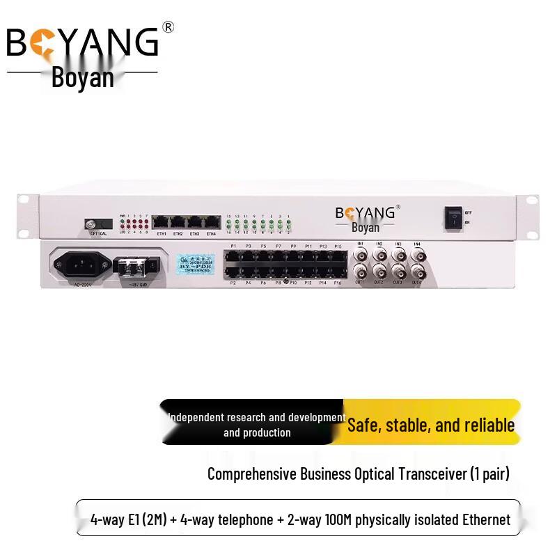 BOYANG Multifunction Optical Transceiver with 4E1, 4-Voice, 2-Ethernet