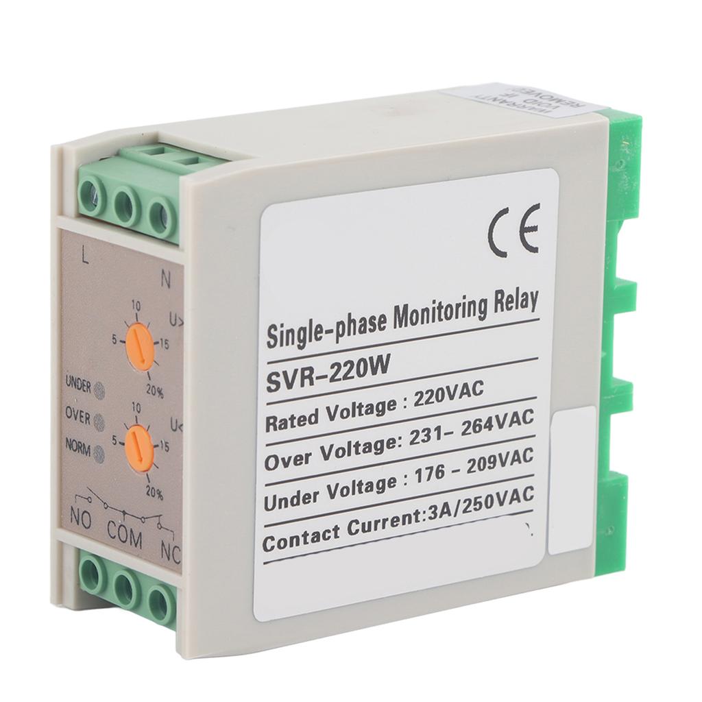 SVR-220W Adjustable Undervoltage/Overvoltage Range Single Phase Power Monitoring Relay 220V