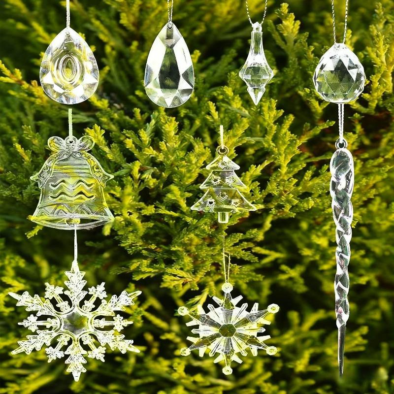 30pcs Christmas Tree Decorative Transparent Pendant Christmas Ice Dancer Pendant, Suitable for Crafts,Christmas Tree Decorations
