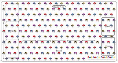 Card Game Rubber Play Mat with Ball Design Pokémon Poké