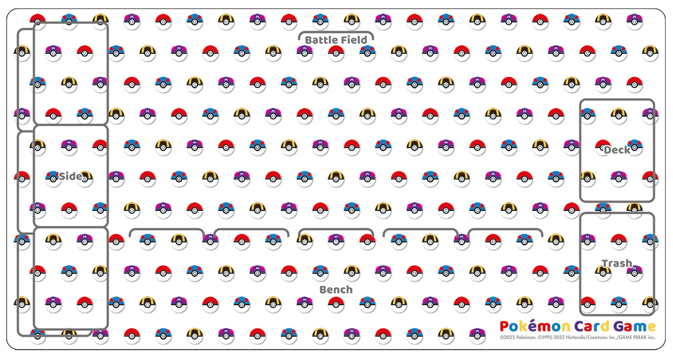 

Pokemon Card Game Rubber Play Mat with Poké Ball Design