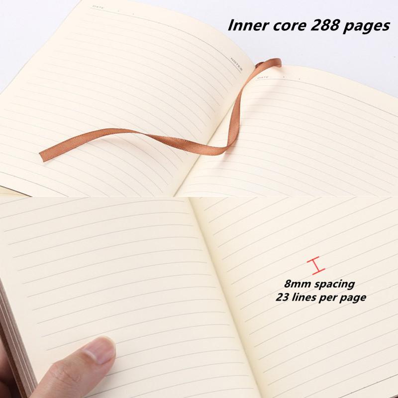 A5 Vintage Notebook Student Thickened PU Leather Diary Embossed Craft Literary Ledger Office Bookkeeping Book School Note Books