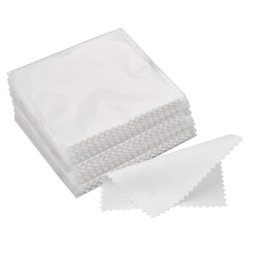 50pcs 8x8cm Silverware Polishing Cloth Jewelry Cleaner Cloth Wipes For Silver Gold Platinum Cleaning Keep Coin Ring Clean Shiny