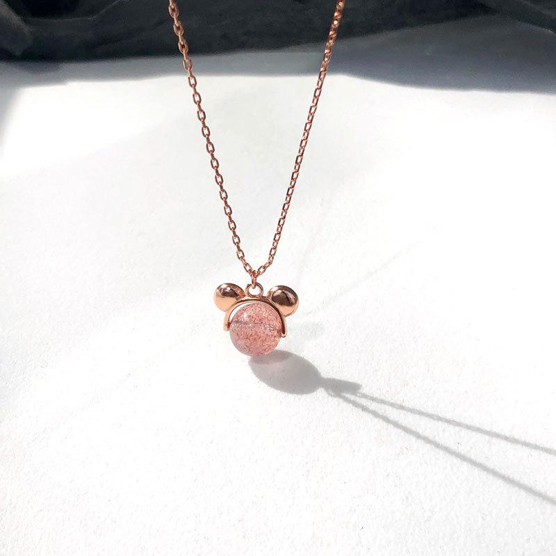 Cute and Exquisite Diamond Studded Flamingo Necklace, Collarbone Chain, Niche Design, Student Jewelry, Female Korean
