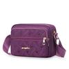 Women's Daily Casual Nylon Cross-Body Shoulder Bag with Multi-Layer Zipper