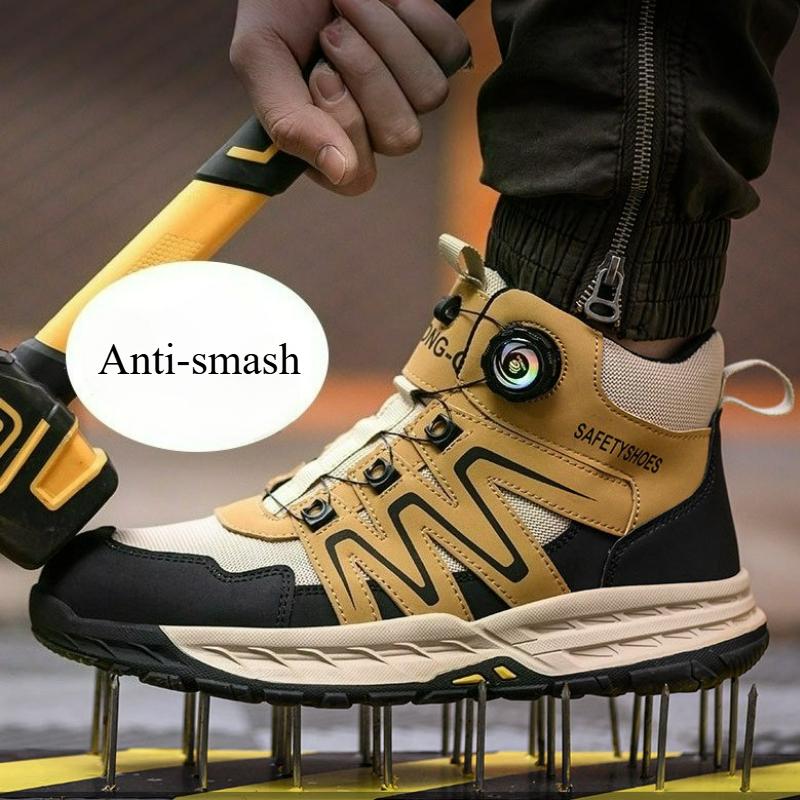 Pánské bezpečnostní boty Pracovní boty s otočným knoflíkem Odolné proti propíchnutí Odolné proti nárazu Pánské bezpečnostní boty Nezničitelné Ochranné boty s ocelovou špičkou