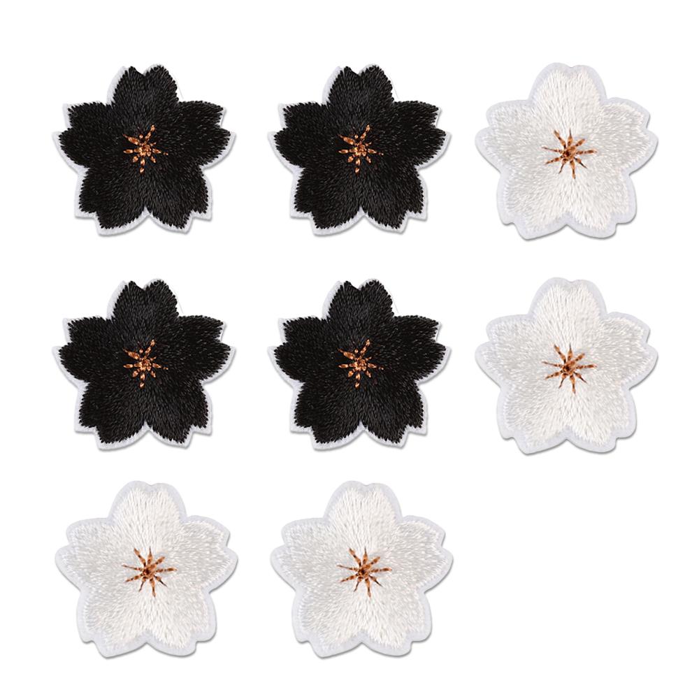 8PCS Flower Embroidery Patch Iron-On Patch Sew-On Patch, 2.6cm Hot Melt Adhesive Mini Floral Applique for Clothes, Bags & Hats