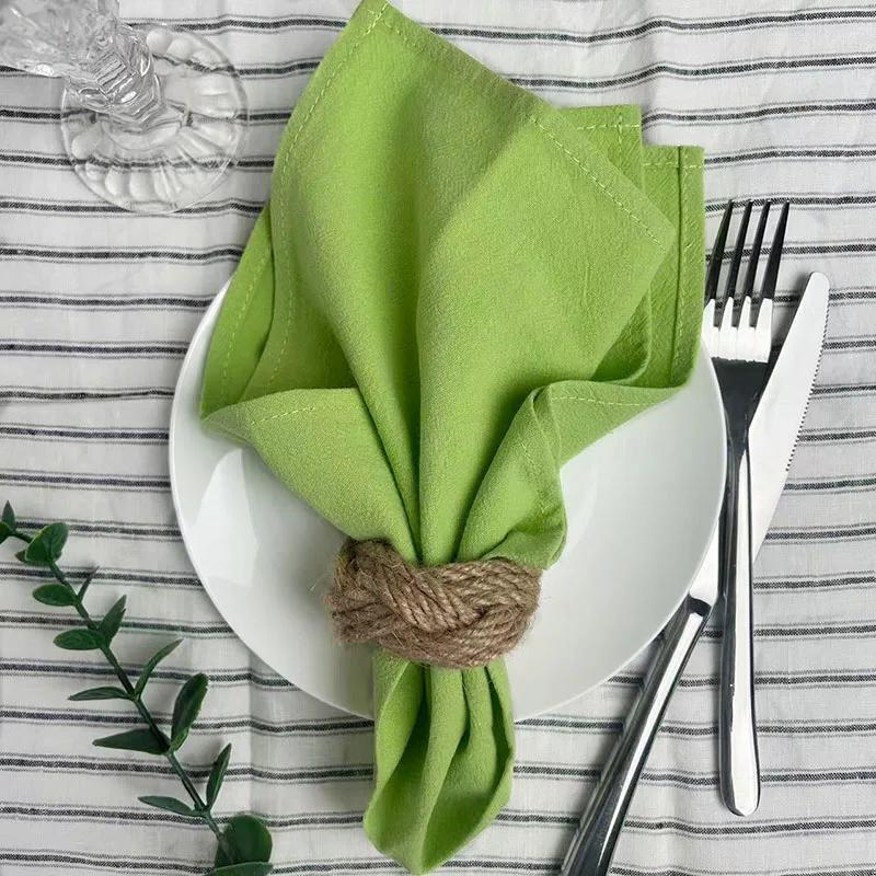 4PCS 30X45CM Cloth Napkins 100% Cotton Fabric Dinner Kitchen Towels Table Design Mat Weddings Baby Shower Christmas Decoration