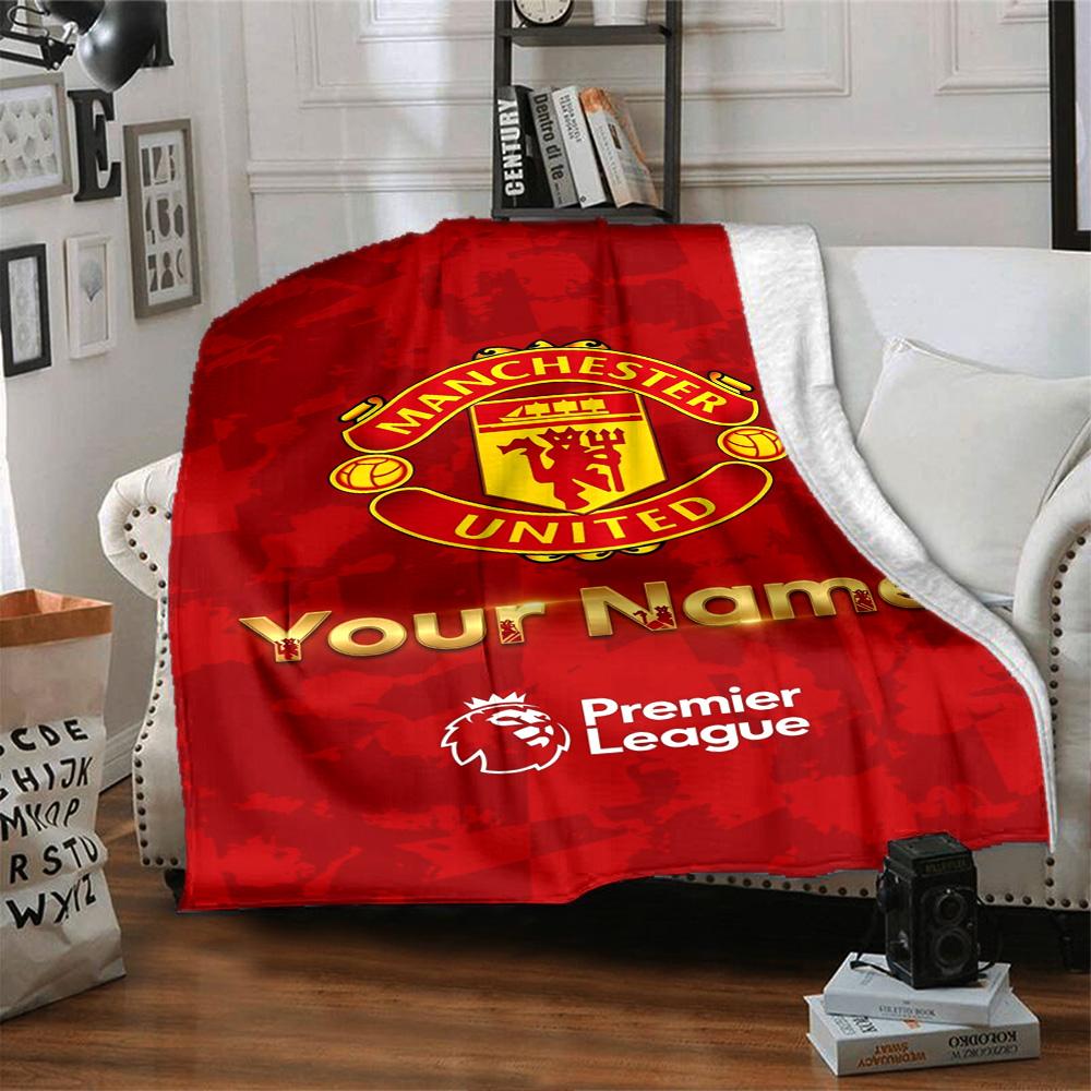 Manchester Customize Your Name Blanket Gift Customizable Blanket Soft Warm Cozy Perfect for Seaside Couch Office Living Room Four Seasons Multipurpose