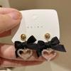 New South Korea Dongdaemun Bow Love Earrings New High-end Earrings Design Earrings Women