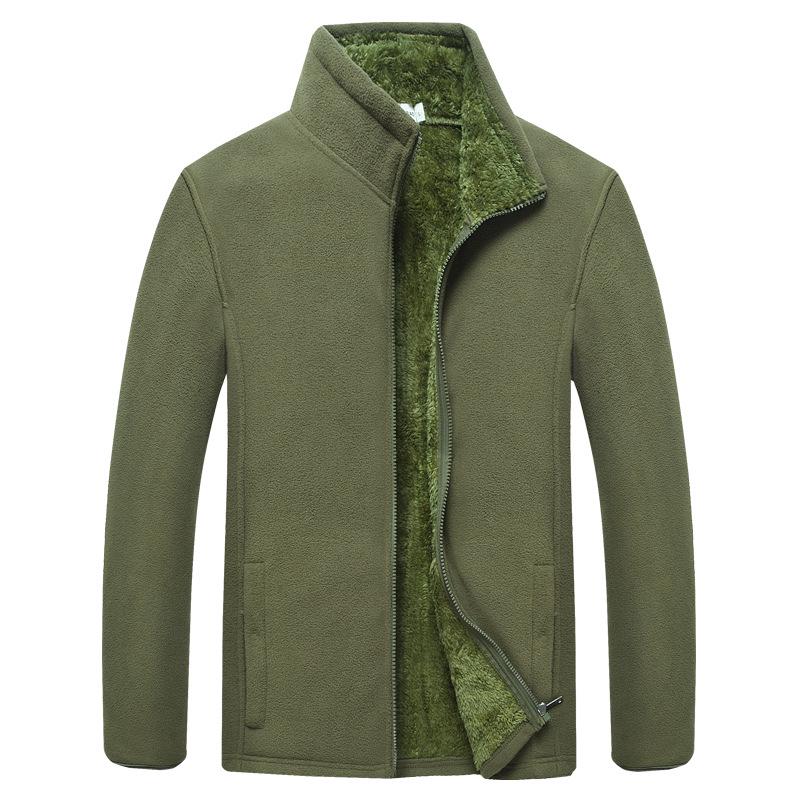 Men's Warm Windproof Fleece Jacket - Thick, Loose-Fit Polar Fleece Cardigan for Autumn and Winter.