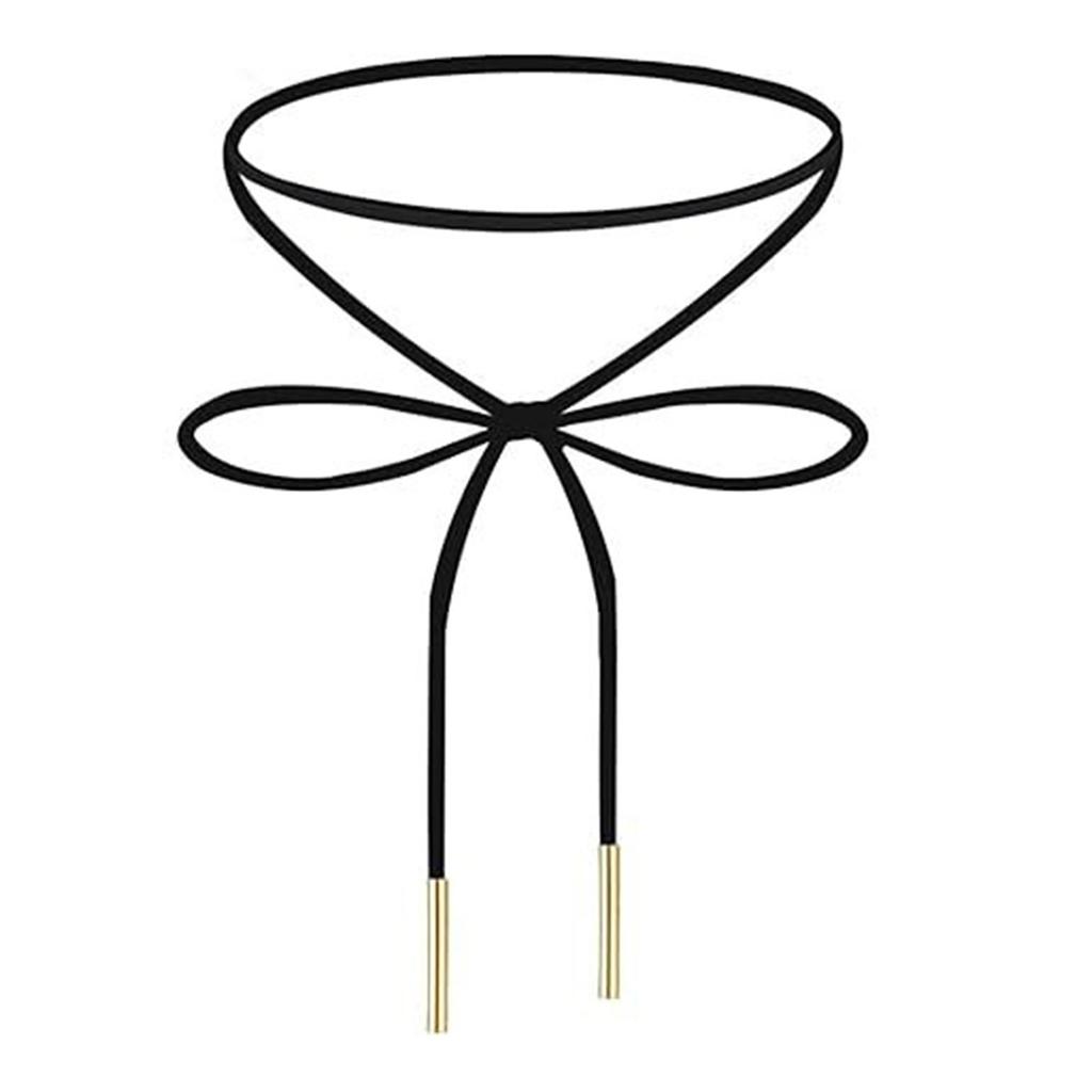 Double Layer Black Fabric Necklace Set Adjustable Lightweight Jewelry For Sensitive Skin And Stylish Outfits