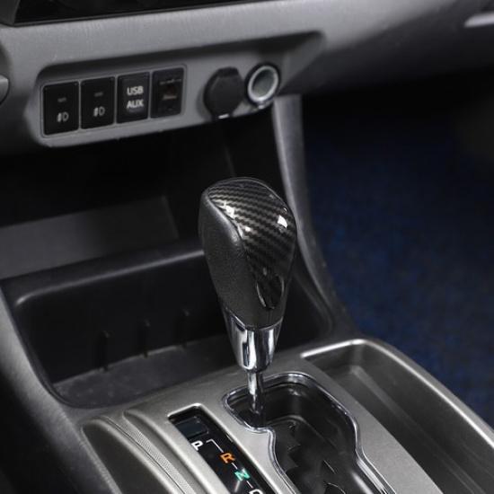 Schwarze ABS Kohlefaser Schalthebelkopf Abdeckung für Tacoma 11-15