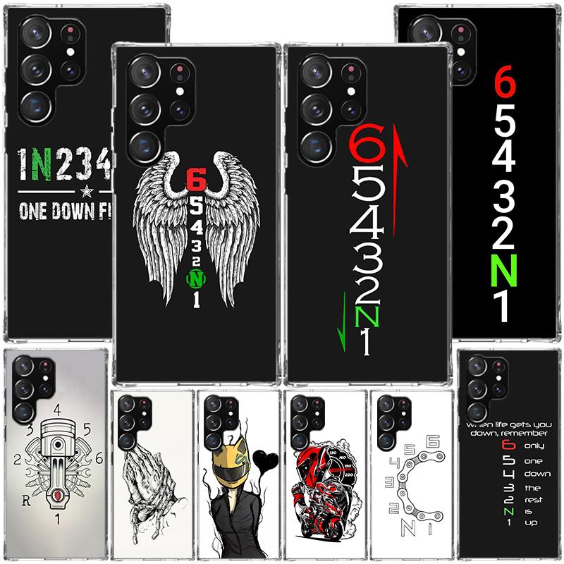1N23456 Cool Motorcycle Phnoe Case for Samsung Galaxy S26 S25 Edge S23 S24 Ultra S22 Plus S21 S20 FE Unique Cover Soft Coque Gal