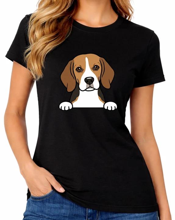 Beagle Dog T-Shirt Cute Beagle Puppy Pet Lover Womens Tee M