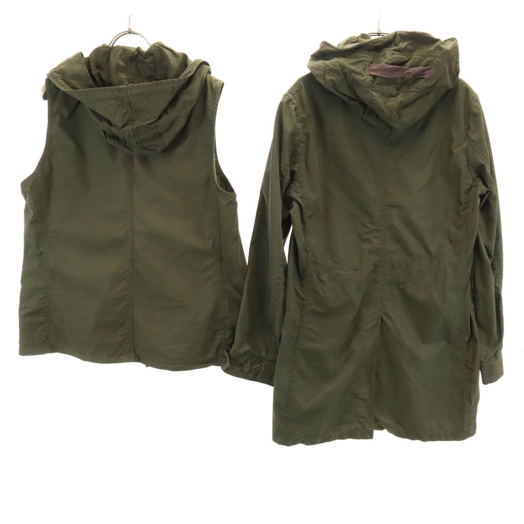 Nano Universe 2WAY Mod Coat 40 Khaki Spring Women Used