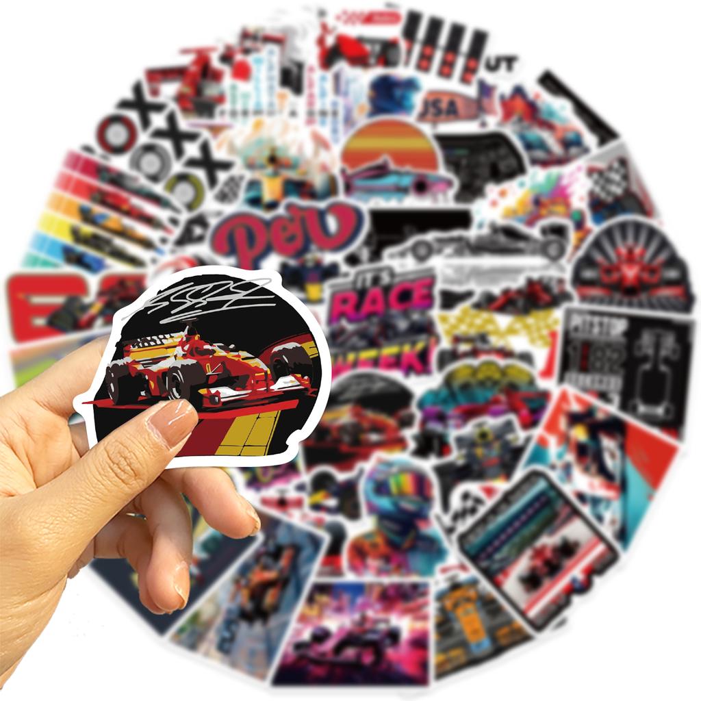 50PCS F1 Formula One Stickers Colorful Graffiti DIY Mug Computer Cell Phone Laptop Decorative Waterproof Stickers
