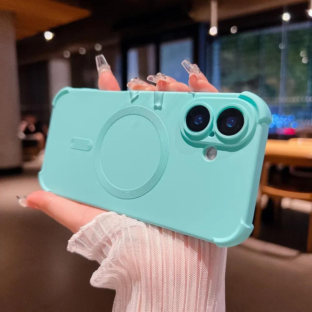 

Ударостійкий чохол градієнтного кольору з магнітним кріпленням MagSafe та захистом об єктива камери для iPhone 16 Pro Max 15 14 Plus 13 12 For IPhone 16 Pro