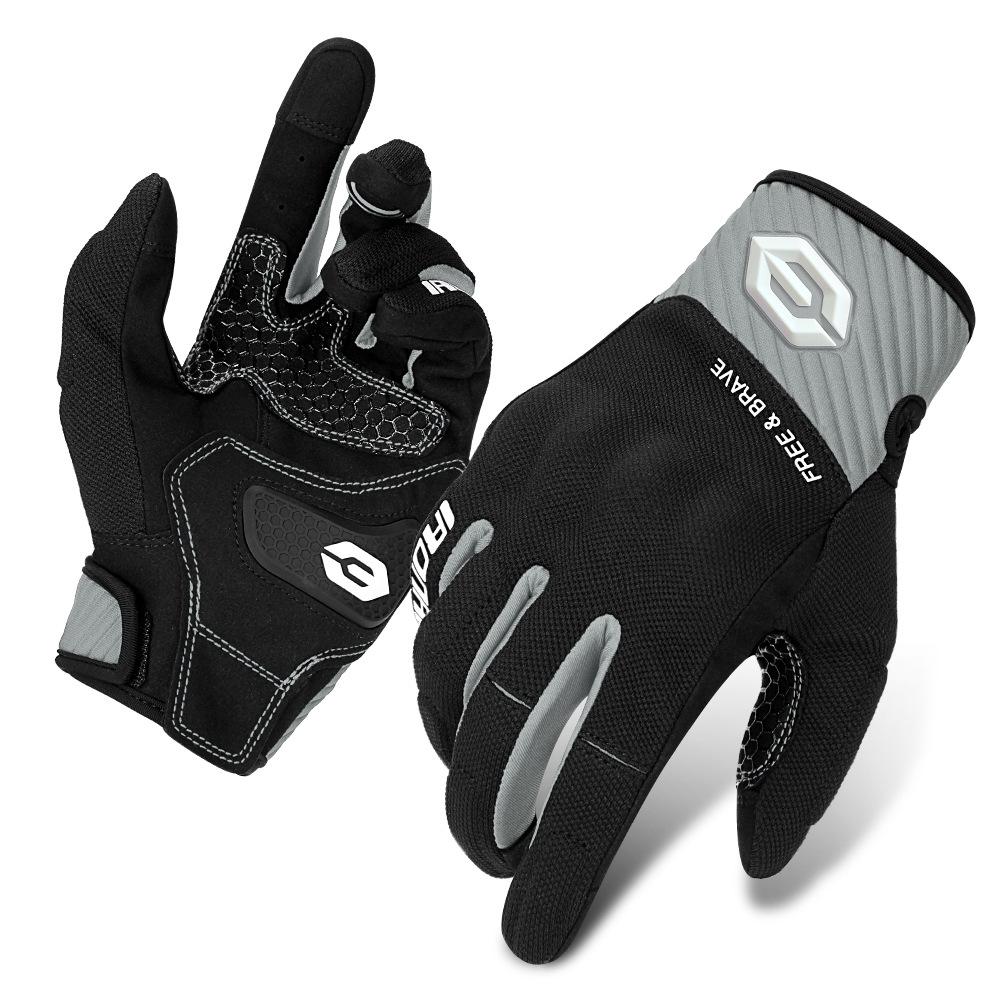 Sommerliche atmungsaktive Touchscreen-Motorrad-Vollfinger-Rennsporthandschuhe - Rutschfest und verschleißfest für Outdoor-Sportarten