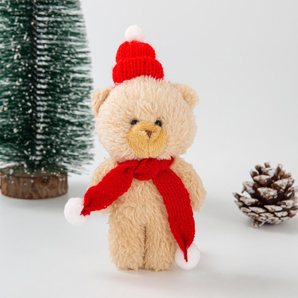 Plush Bear with Scarf - DIY Decorative Doll for Christmas Tree or Gift