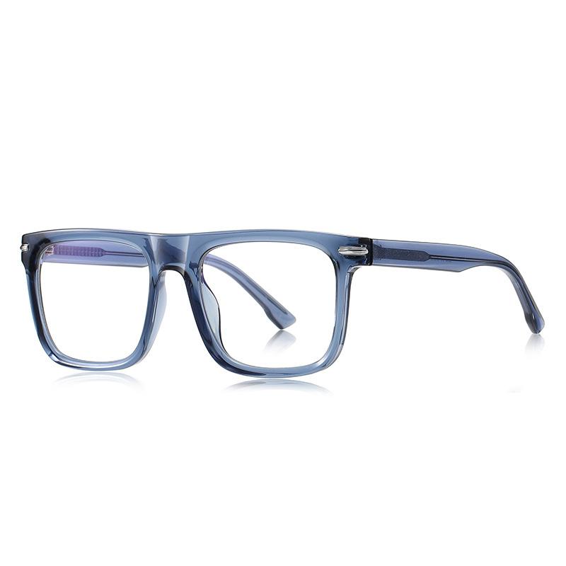 Trendy Blue Light Blocking Reading Glasses For Men TR90 Spring Hinge Fashion Square Frame Presbyopia Glasses