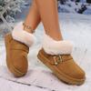 Snow Boots 2025 New Warm and Fashionable Short-cut Fleece Thickened Buckle Snow Boots for Women