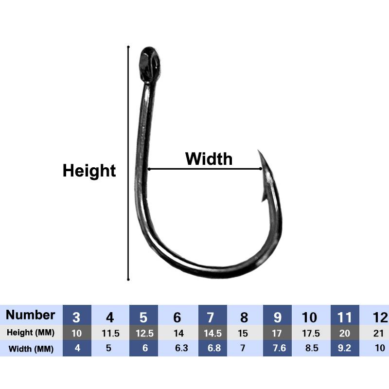 Fishhooks Strong Sharp Silver Circle Fishhook 3#-12# Jig Barbed Pesca Sea Fishing Set Portable Fishing Tackle Accessories