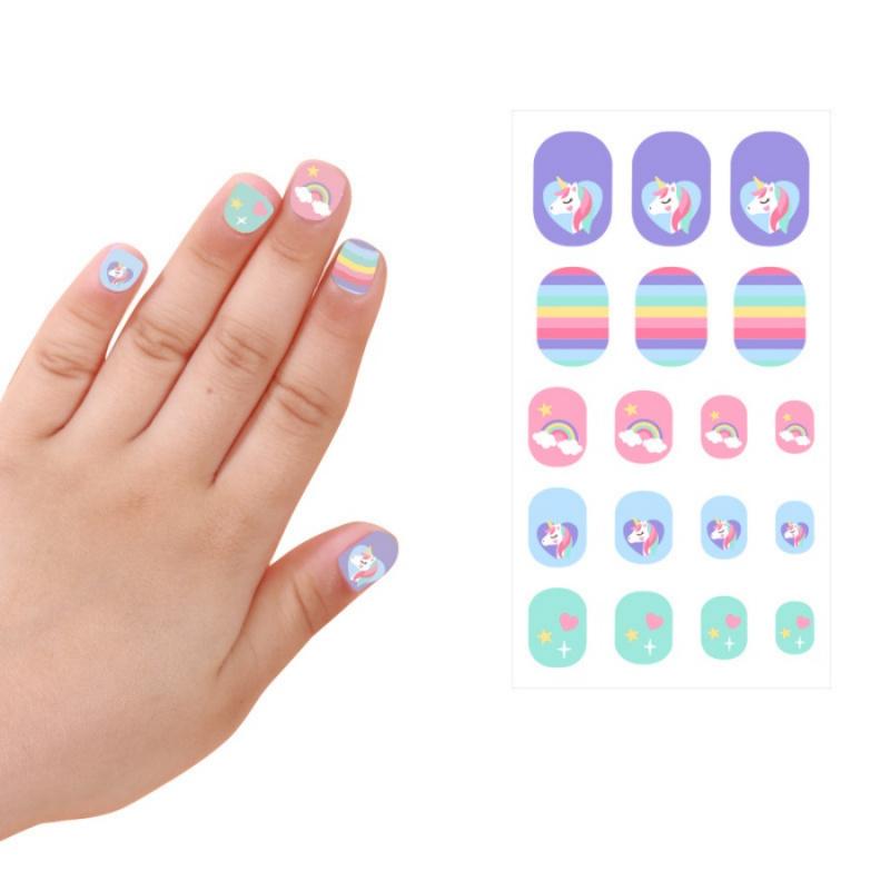 Children'S Nail Stickers Cartoon Unicorn Strawberry Butterfly Nail Stickers Diy Waterproof Detachable Nail Decoration Stickers
