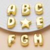 1pcs for Necklace Copper Gold Plated Crystal Alphabet Jewelry Making Component Gold Color Polish 26 Letters Pendant