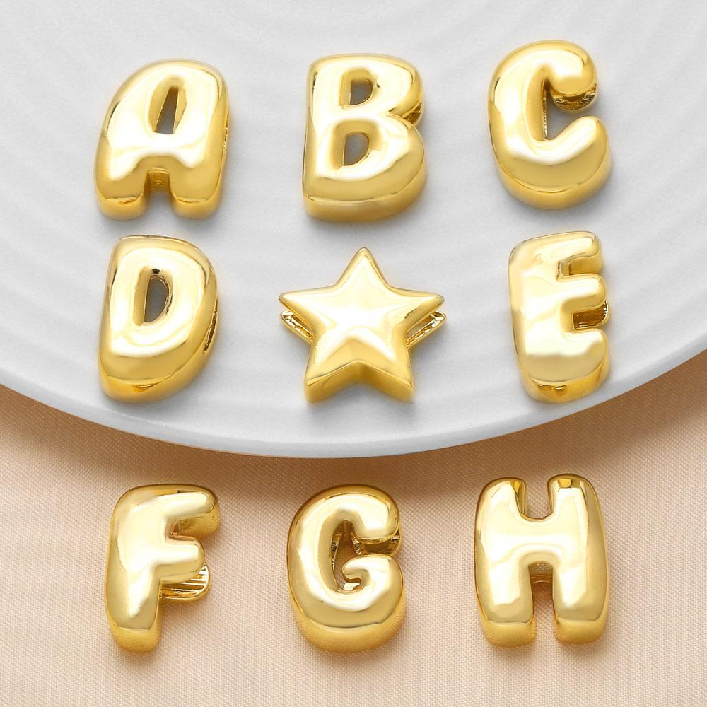 1pcs for Necklace Copper Gold Plated Crystal Alphabet Jewelry Making Component Gold Color Polish 26 Letters Pendant