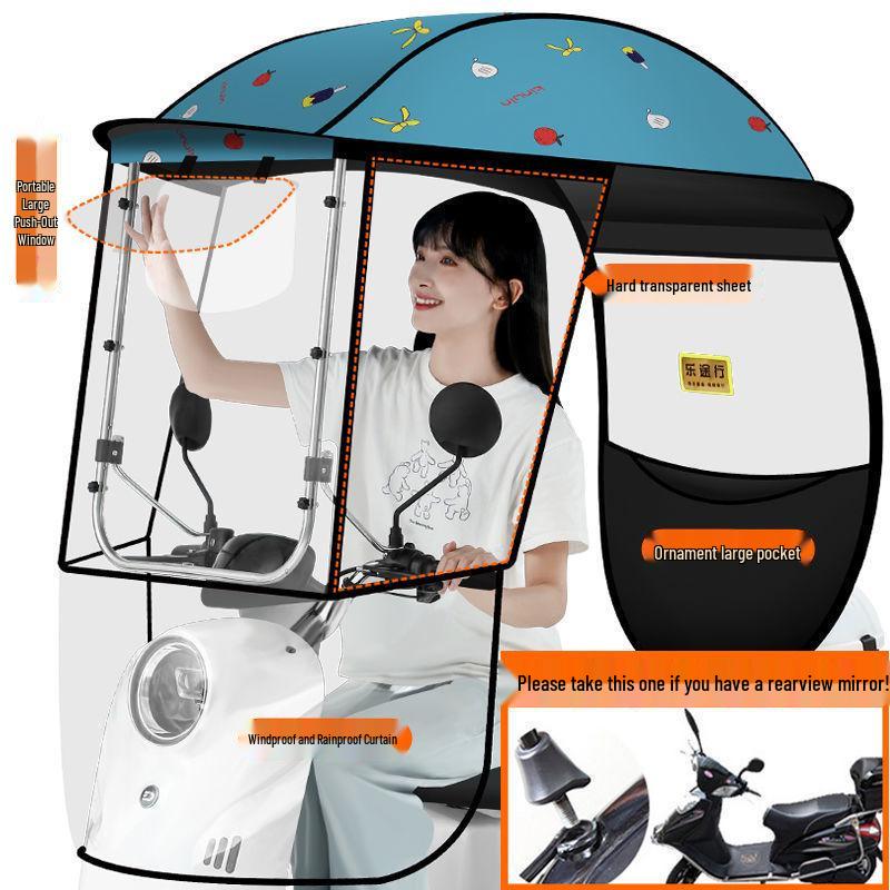 Förtjockat regntätt tak för elfordon, carport, motorcykel och trehjuling