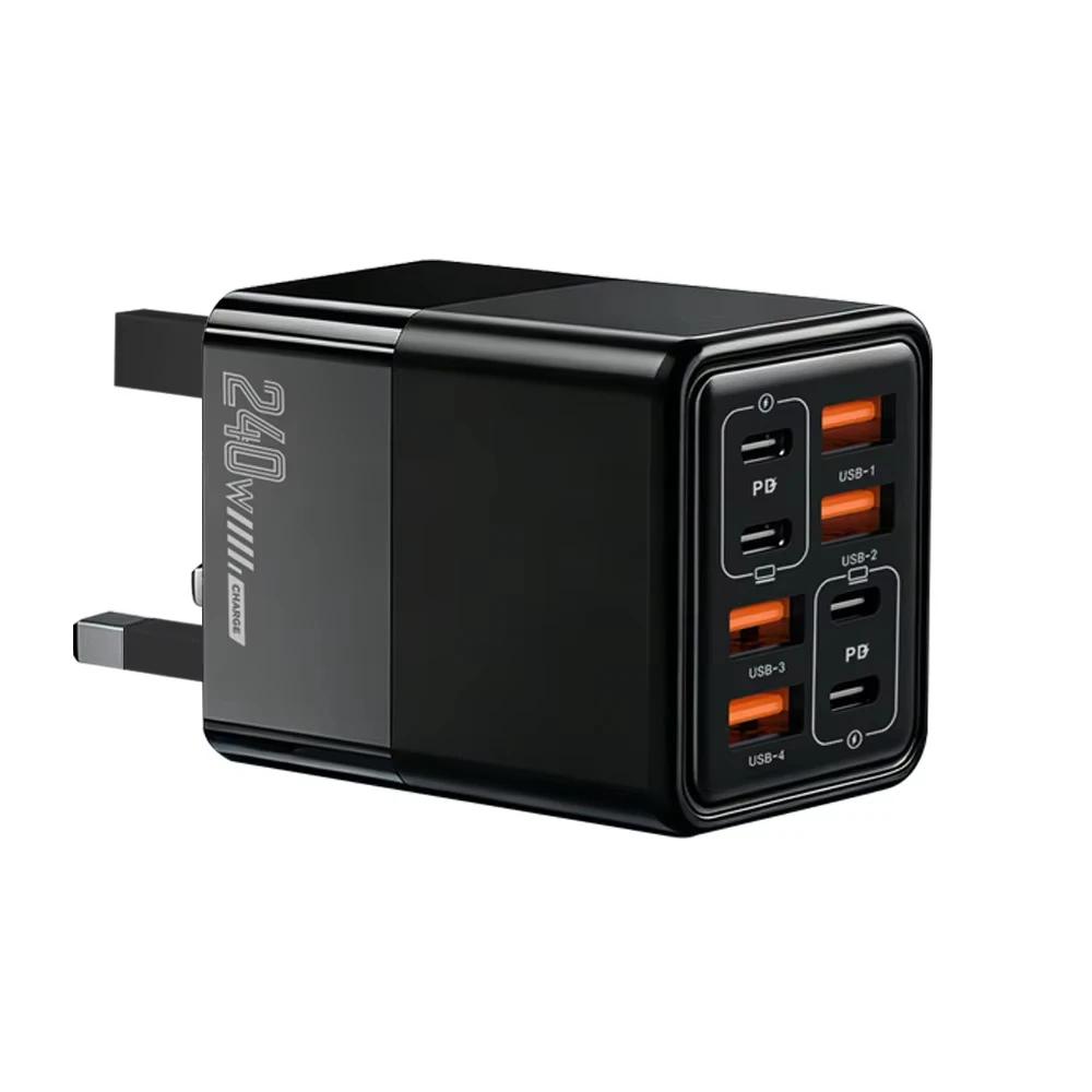 8 In 1 PD 240W Charger Fast Charging Phone Charger Power Adapter For iPhone Samsung Xiaomi Huawei EU/US/UK Plug Wall Charger