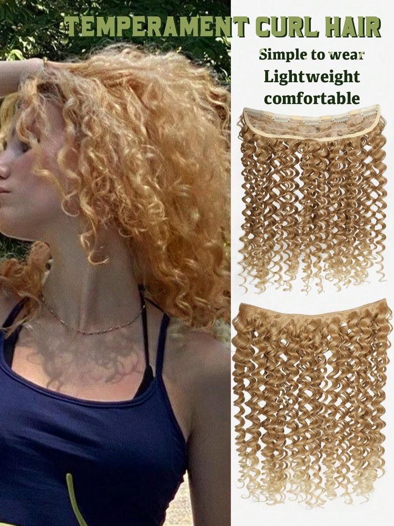 Synthetic 5 Clip In Hair Extensions Curly Hairstyle Hairpiece Natural  Hair For Women