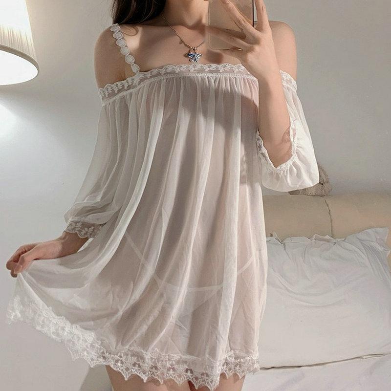 Sex Underwear Large Size Sexy Perspective Dress Lace Pure Desire Shoulder Suspenders Passion Free