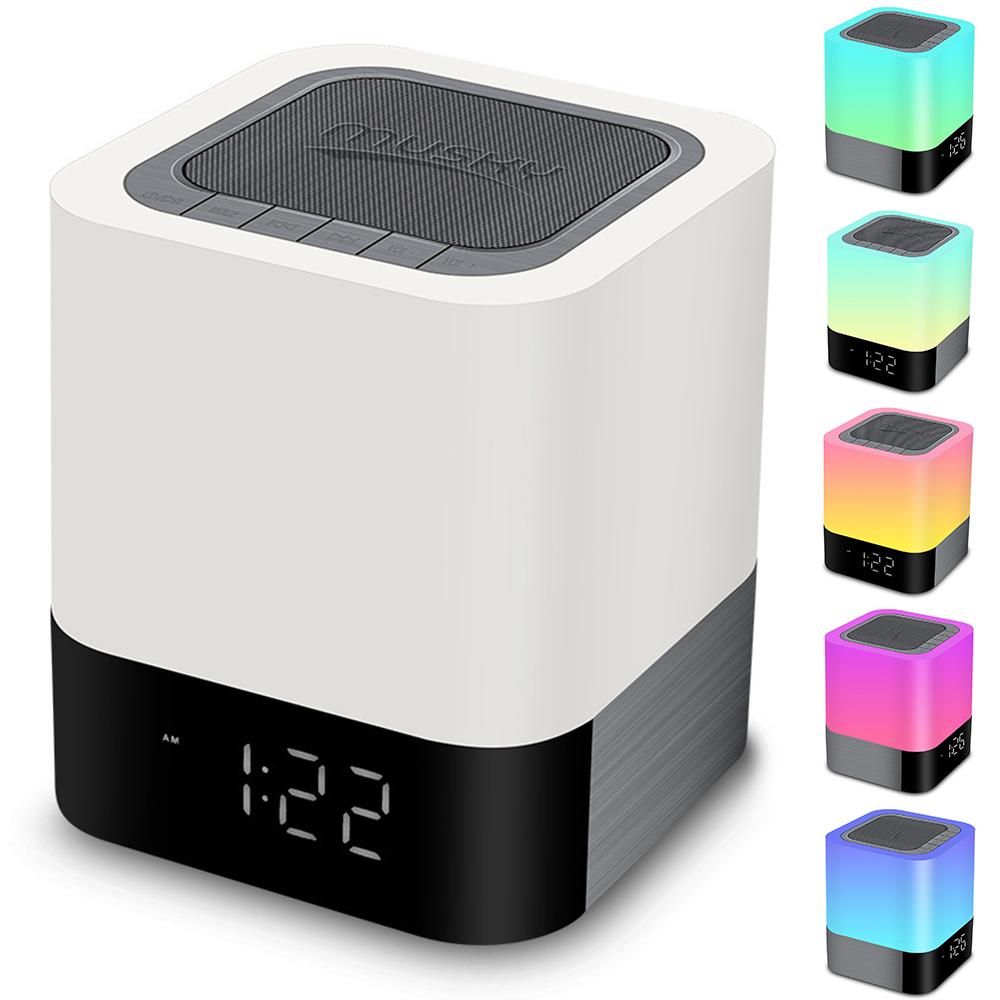 

MUSKY DY28P 3 Level LED Lighting Bluetooth-Compatible Speaker Touch Control Night Light with Alarm Clock A