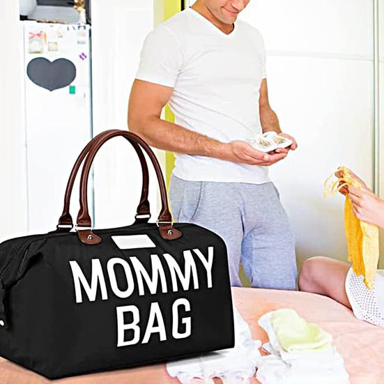 Diaper Bag Large Capacity Letters Embroidery Double Handle Strap Mommy Hospital Travel Bag for Outdoor