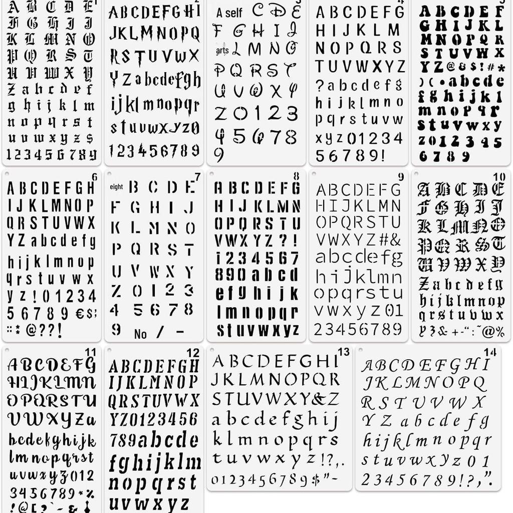 14 Art Journal Letter Stencil Templates for DIY Painting